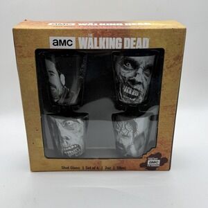 Funko AMC The Walking Dead Black Shot Glasses Set Of 4 2oz 59mL Barware